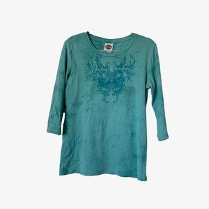 Harley Davidson blue long sleeve shirt